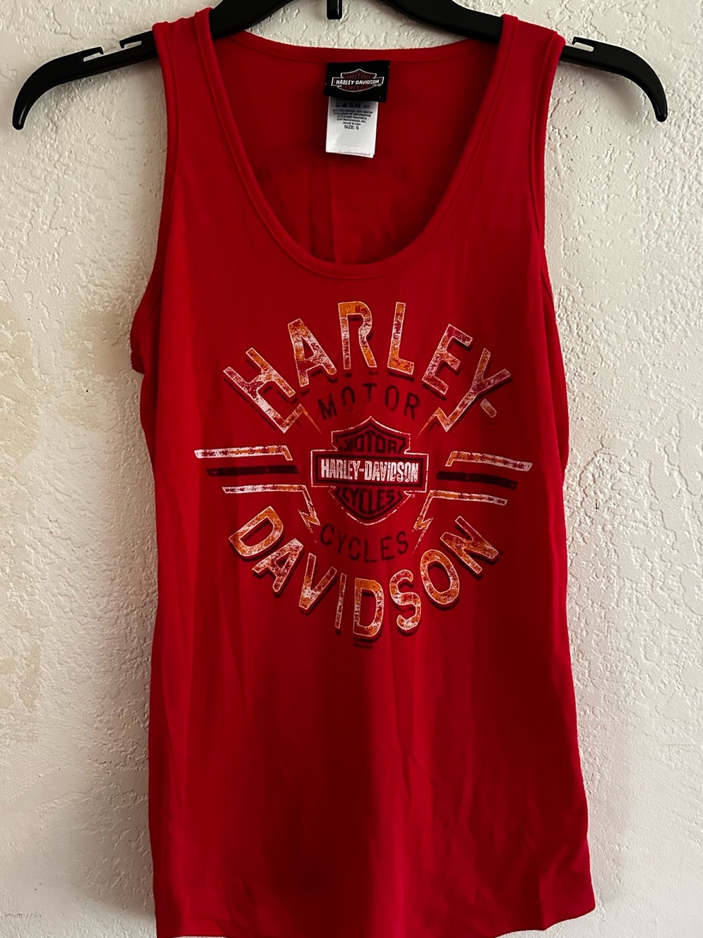 Harley-Davidson Red Tank Top Sz S Harley-Davidson of Jamestown NY